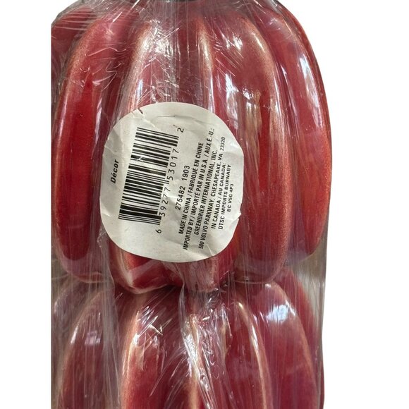 Pearlized Decorative Harvest Red Ceramic Pumpkins Décor Set Of 3 - Picture 7 of 7